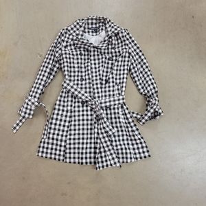 Checkered French Connection Trench Coat